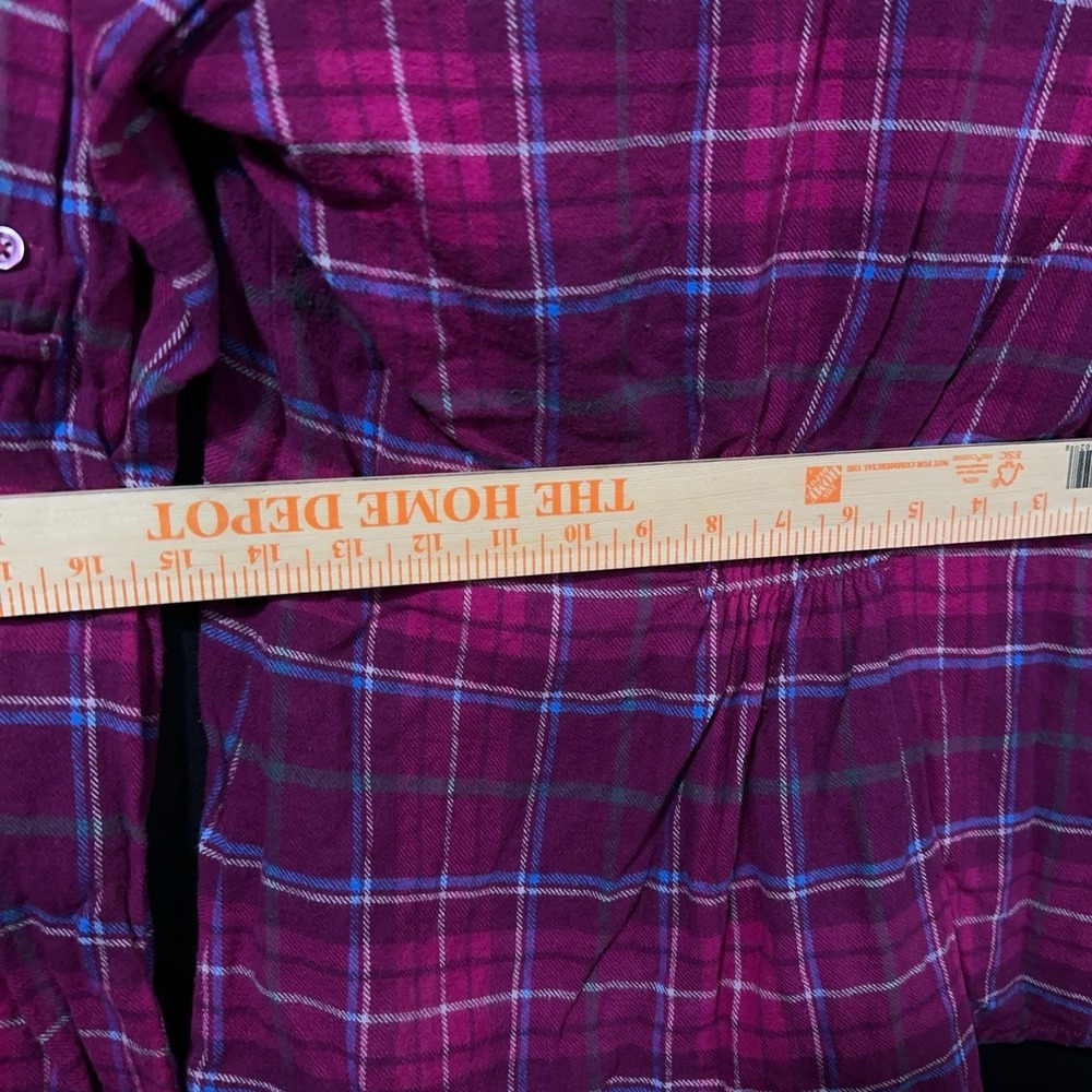 Op Ocean Pacific Women's Small 3/5 Pink & Gray Plaid Lightweight Flannel‎ Shirt - Picture 11 of 12